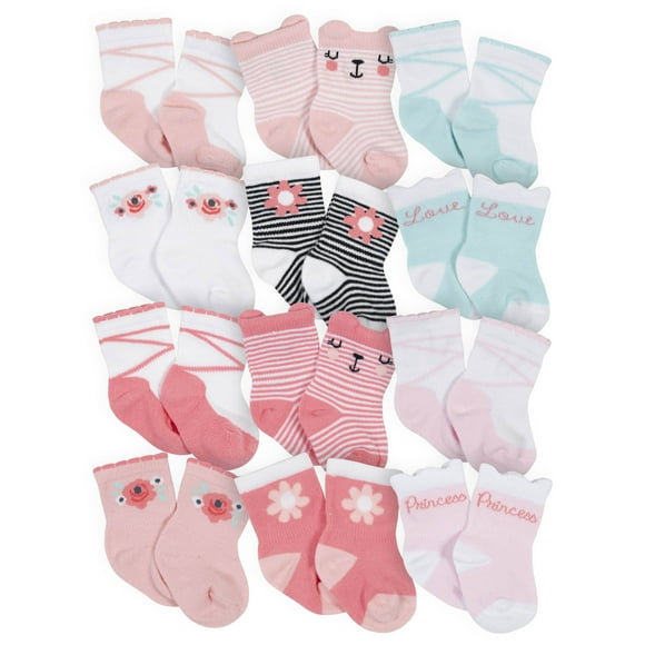 Baby Girls Infants Socks With Satin & Silver Trim Socks NB-3 To 6-12 Month S52
